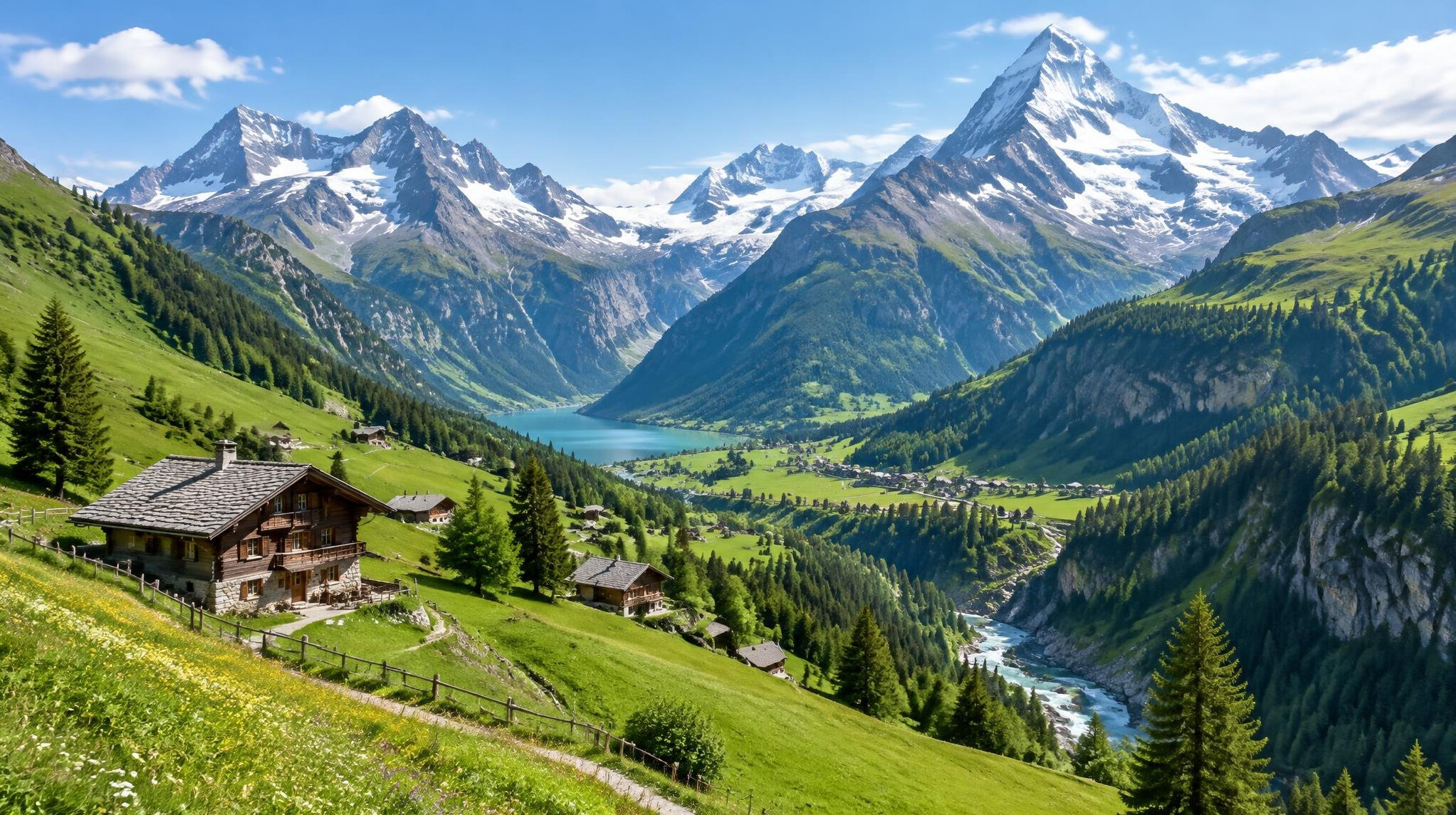 alpine mountains landscape