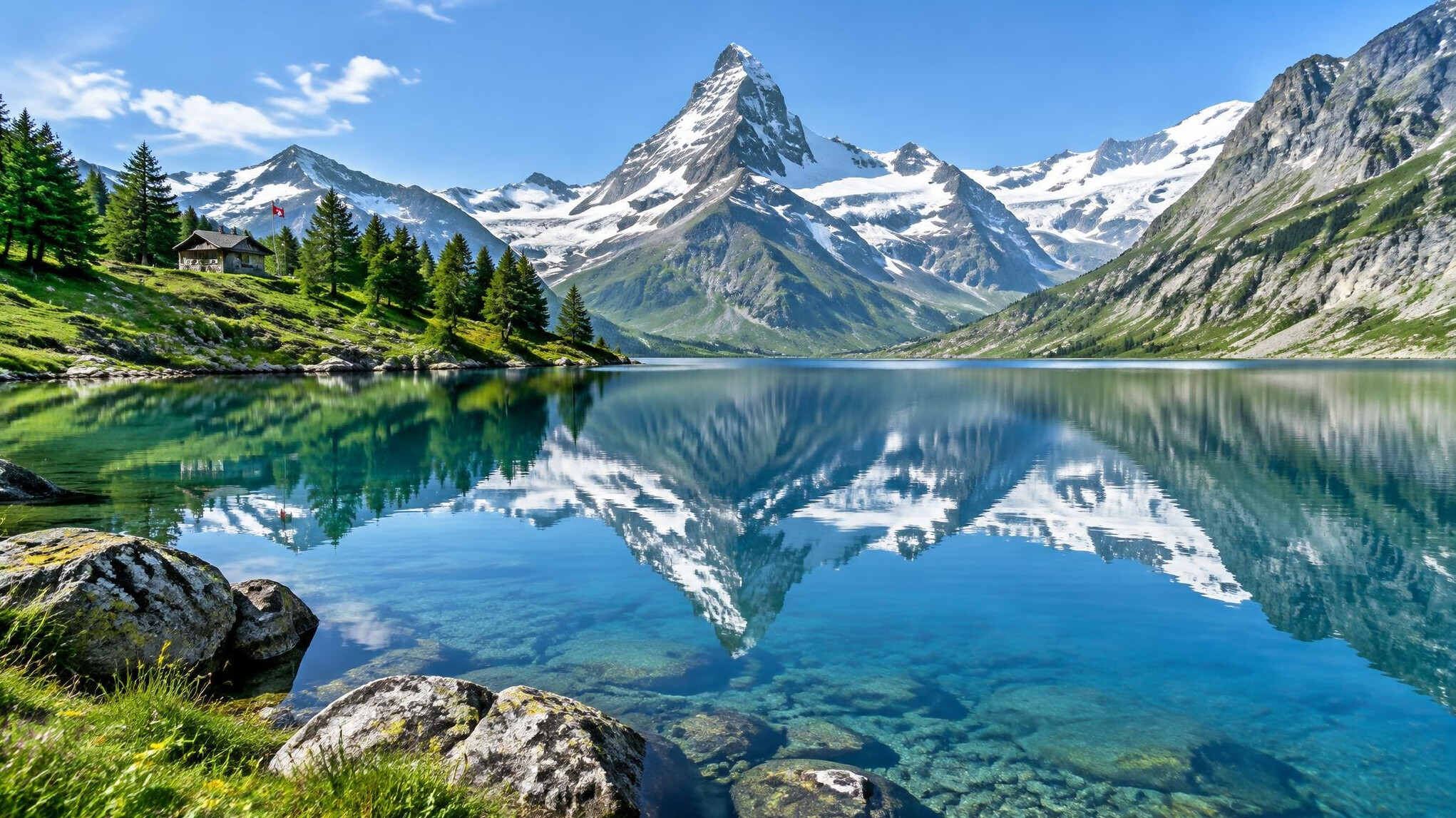 swiss mountain lake