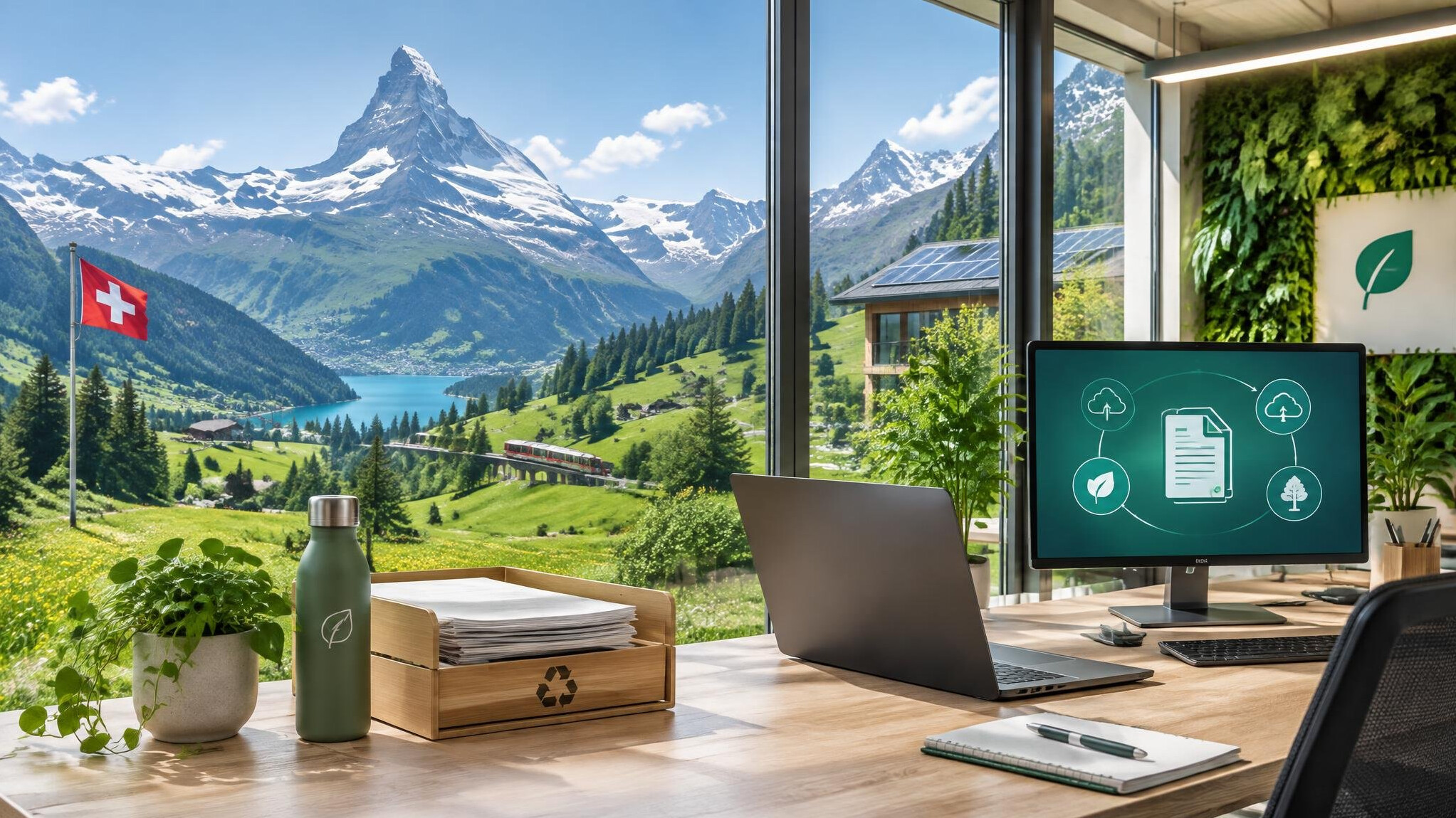 swiss alps green landscape
