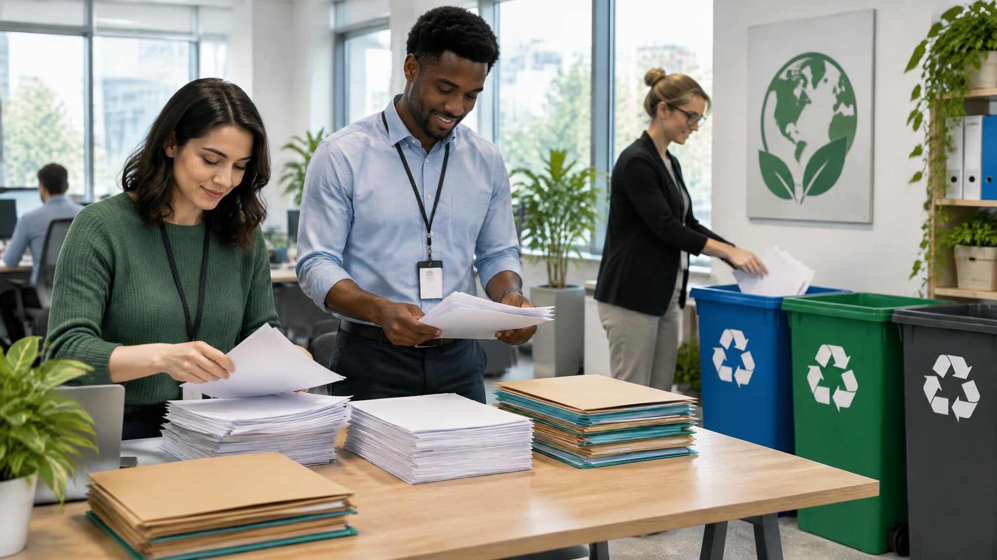 recycling paper documents