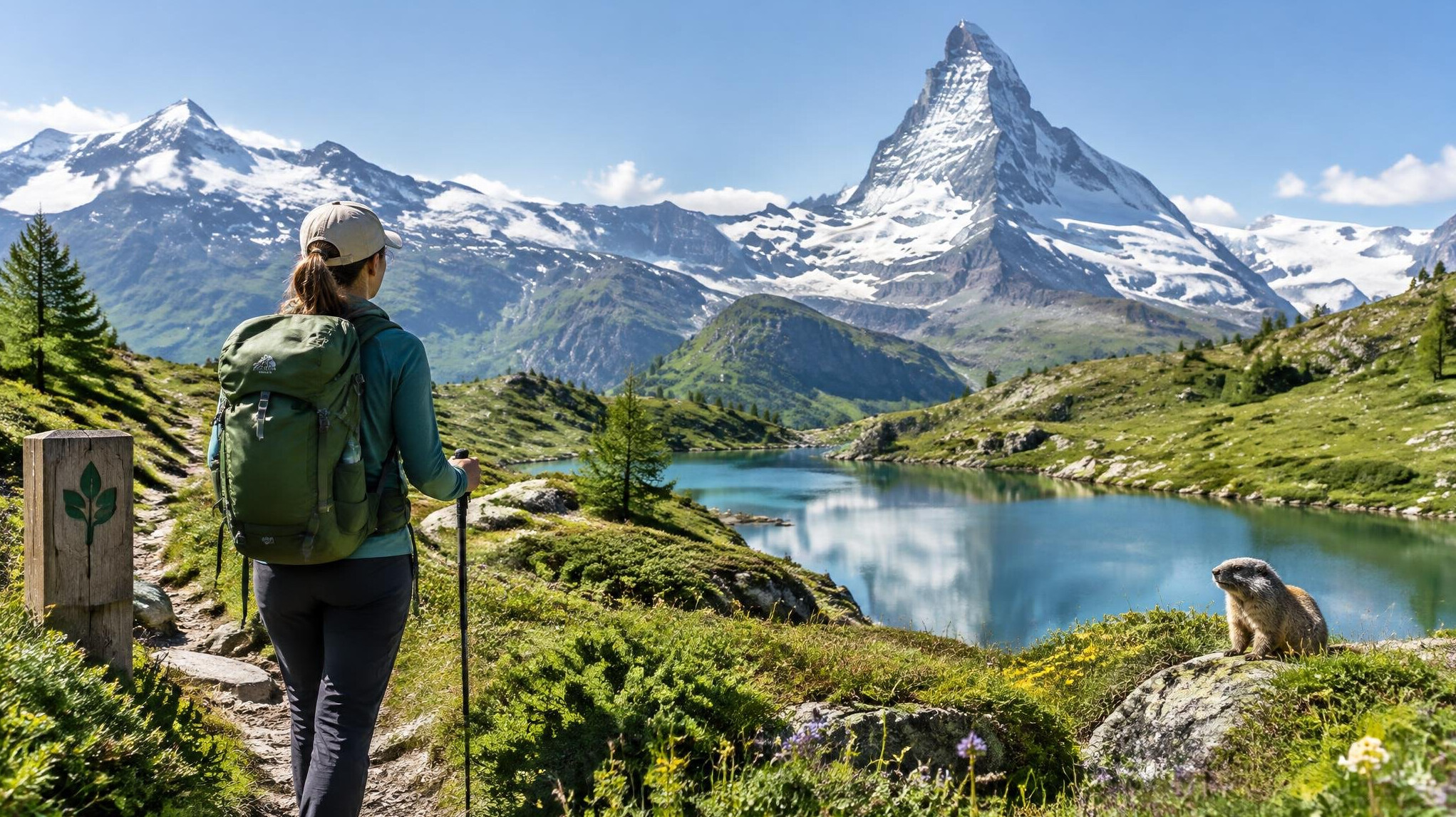 hiking in swiss alps