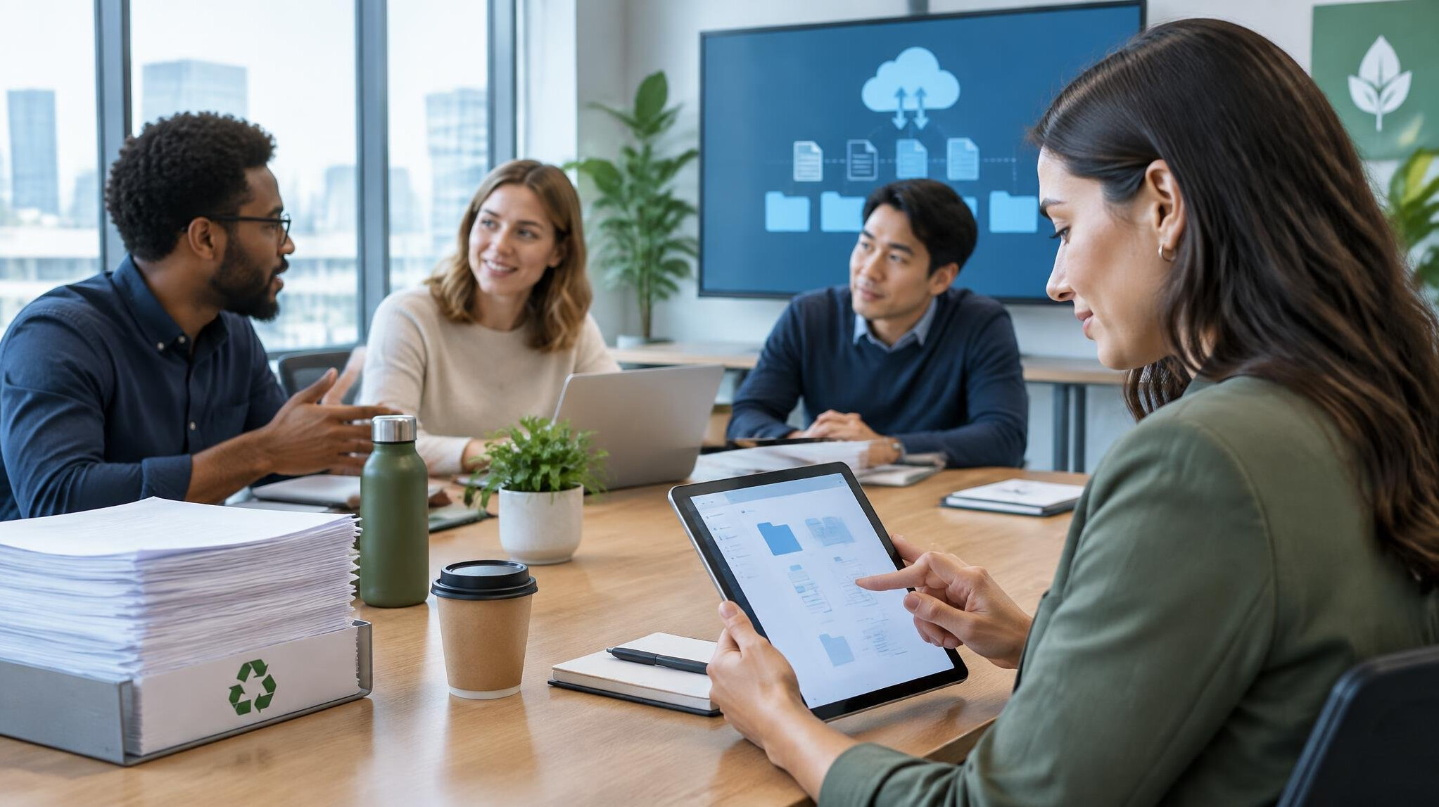 team meeting in modern office