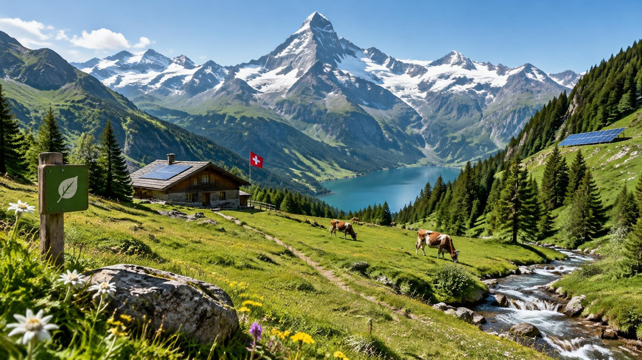 swiss alps green landscape